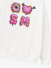 Street Dripping Letter Eyeball Graffiti Hoodie 