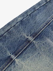 Panel Stitch Wide Leg Denim Jorts 
