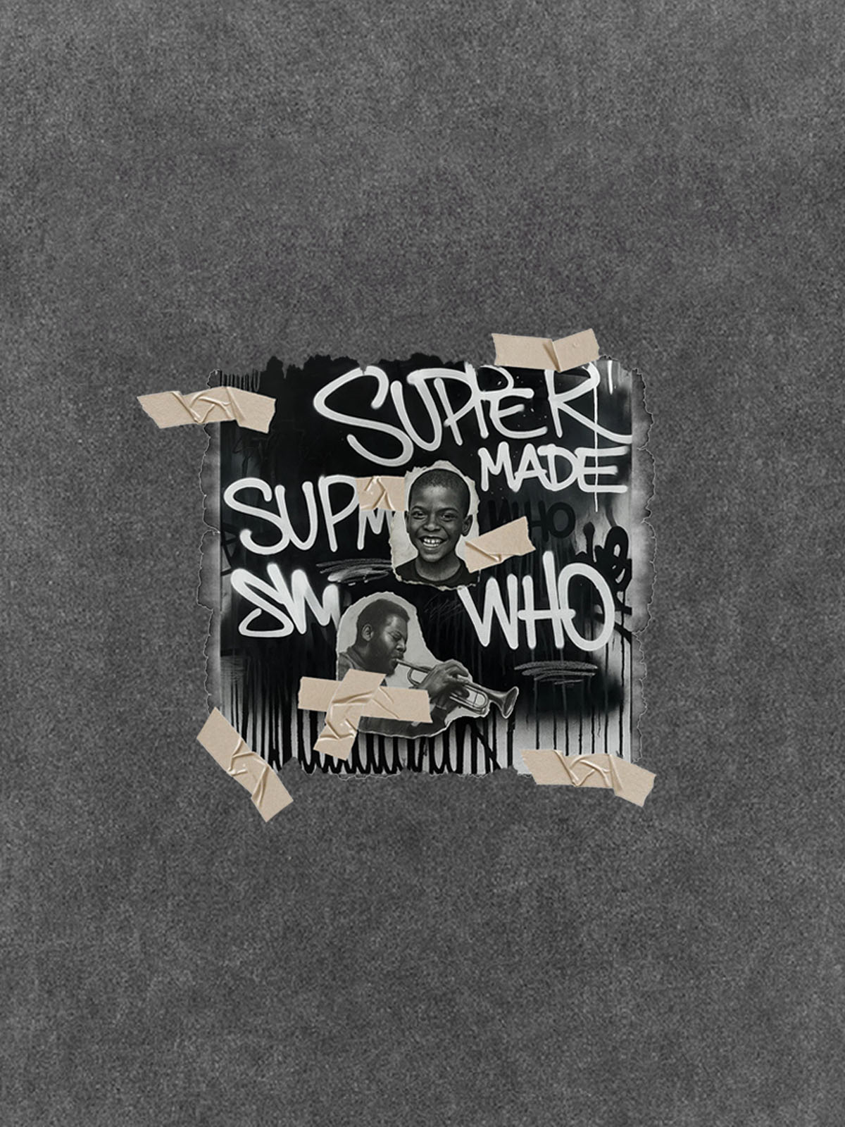 Supermade Street Retro Character Collage T-shirt 
