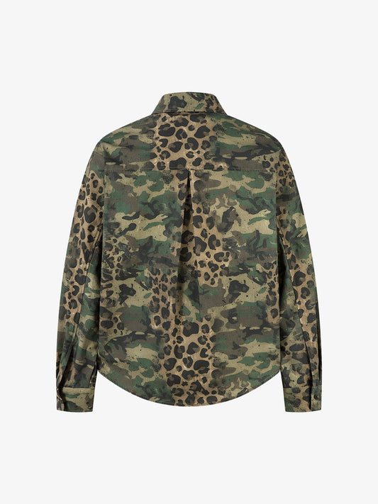 Cotton Camouflage Print Long Sleeve Shirt for Men - Casual Outdoor Style 