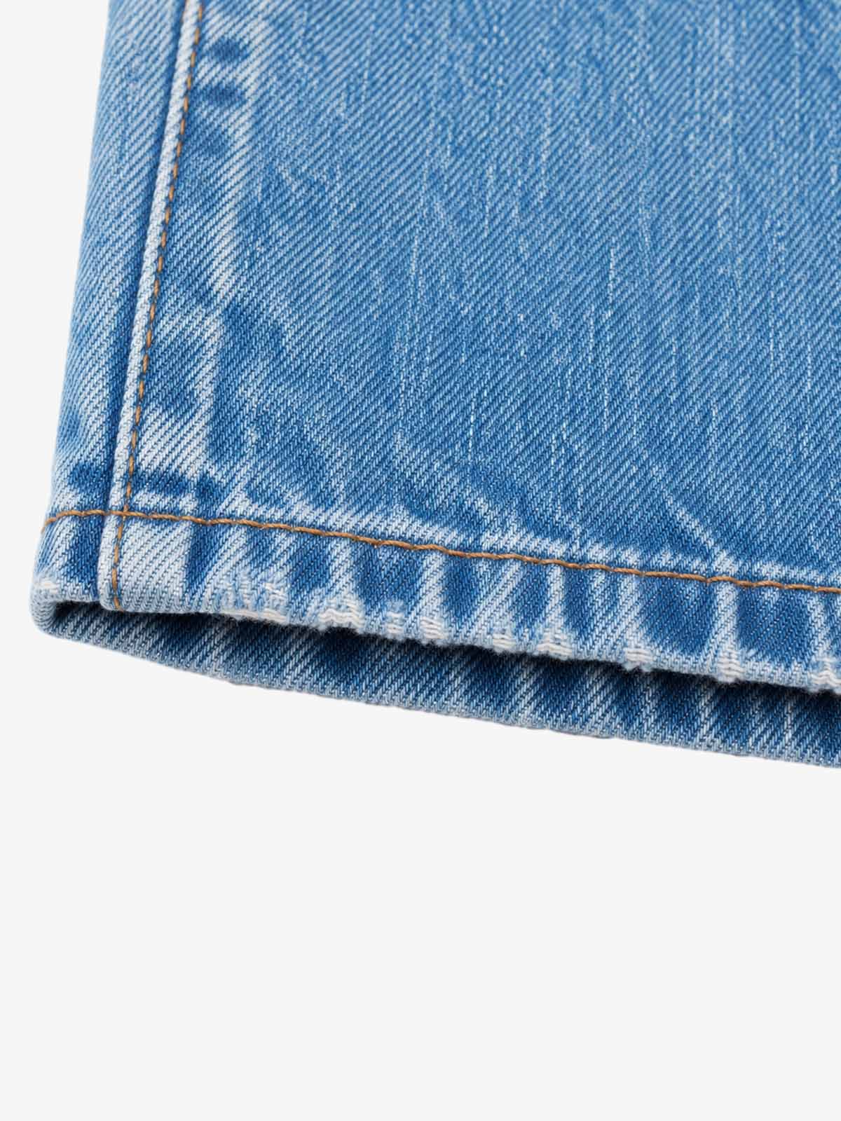 Leopard Knee-Detail Washed Distressed Straight-Leg Jeans