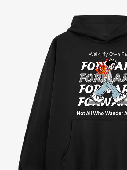 “Walk My Own Path” Graphic Cotton Hoodie 
