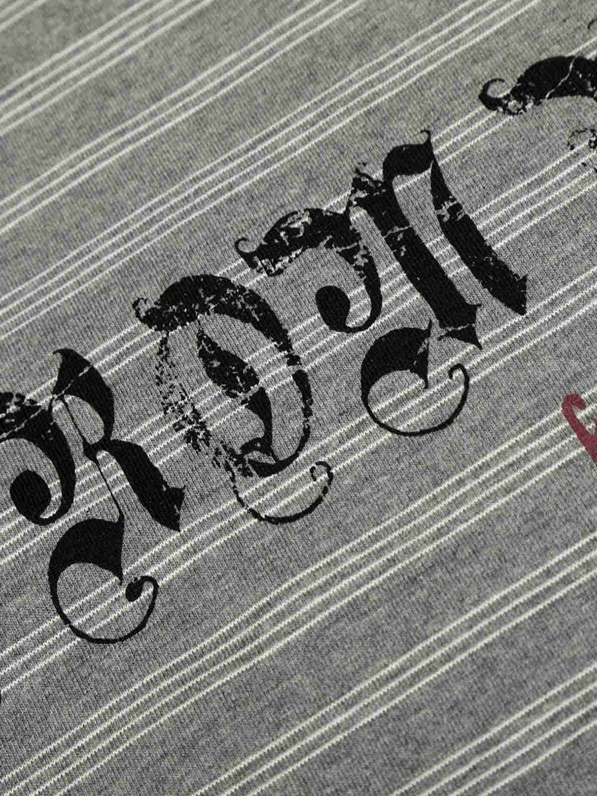 Striped Gothic Letter Graphic Long Sleeve T-Shirt