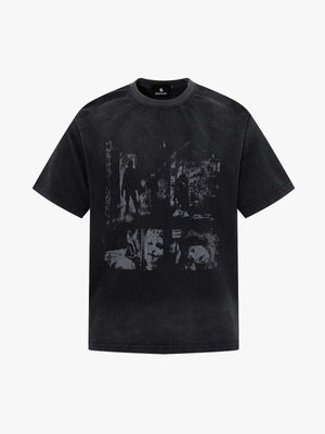Grunge Faded Photo Print T Shirt 