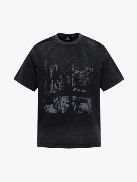 Grunge Faded Photo Print T Shirt