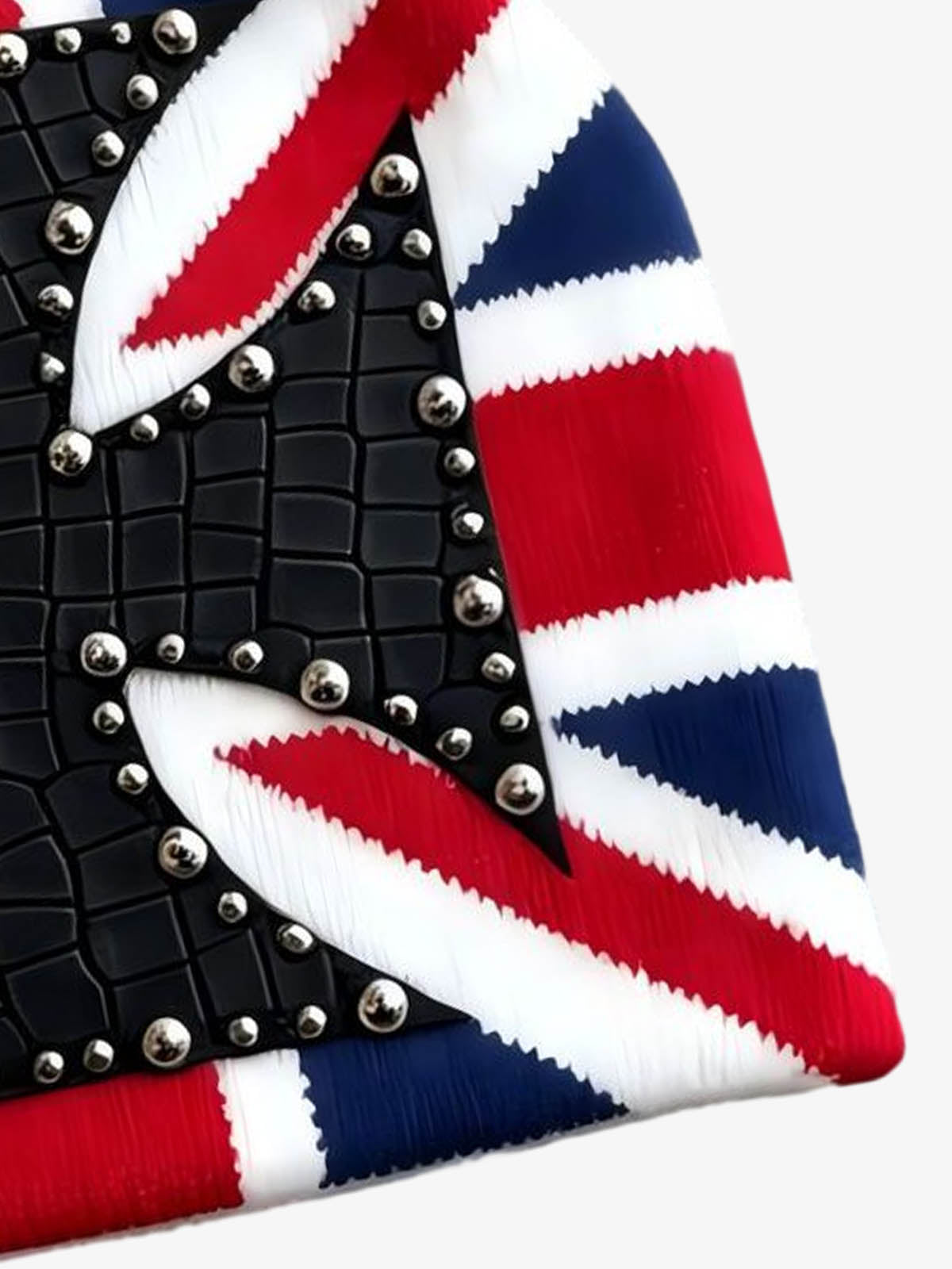 Color Block Studded Cross Gothic Dome Knit Hat