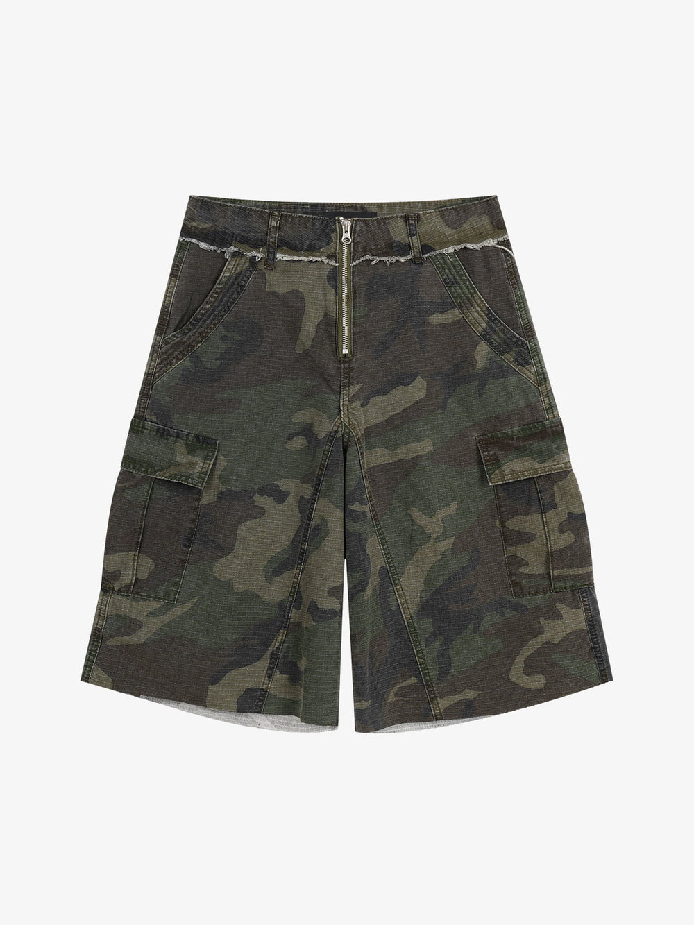 Camo 3/4 Length Cargo Pocket Shorts
