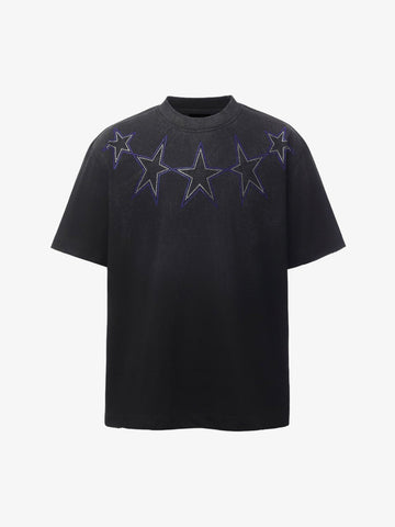 Strass-Sternen-Grafik-T-Shirt
