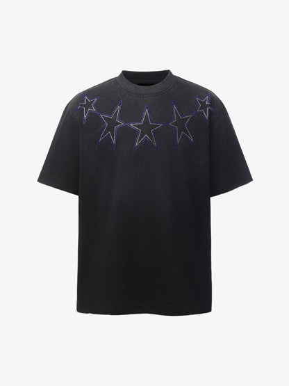Strass-Sternen-Grafik-T-Shirt