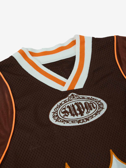 Supermade American Gothic Font Satin Mesh Jersey 