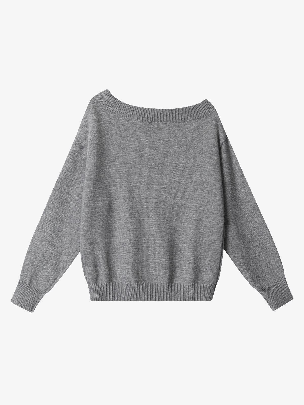 Off-Shoulder Sequin Number Graphic Sweater