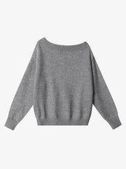 Off-Shoulder Sequin Number Graphic Sweater