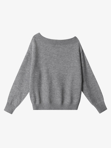 Off-Shoulder Sequin Number Graphic Sweater
