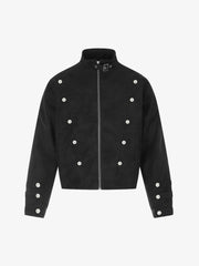 Suede Button Boxy Fit Jacket