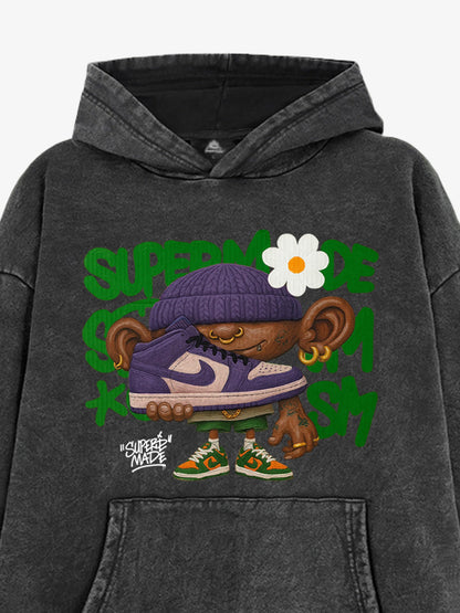 Thesupermade Street Cartoon Trend Sneakers Boy Hooded Sweatshirt 
