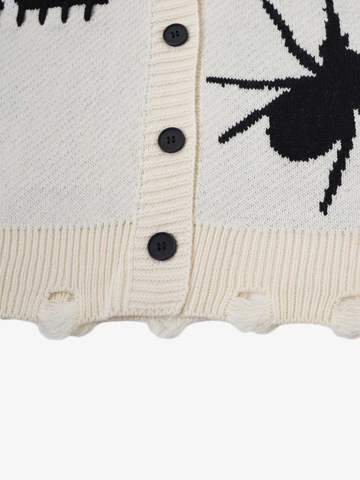 Cross Spider Jacquard Knit Sweater; Gray / M, Gray / L, Gray / XL, Gray / 2XL