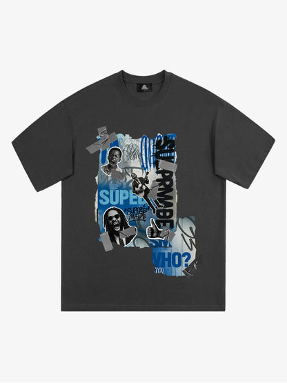 Supermade Trendy Retro Hip-Hop Character T-Shirt 
