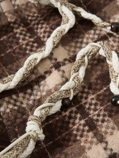 Plaid Fleece Baggy Cargo Pants 