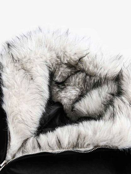 Camouflage Distressed Denim Jacket with Faux Fur Collar - Perfect for Casual and Outdoor Adventures 