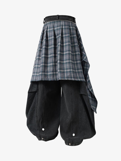 Detachable Skirted Curved Jeans 
