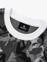 Graffiti Letter Camo Graphic Sweatshirt