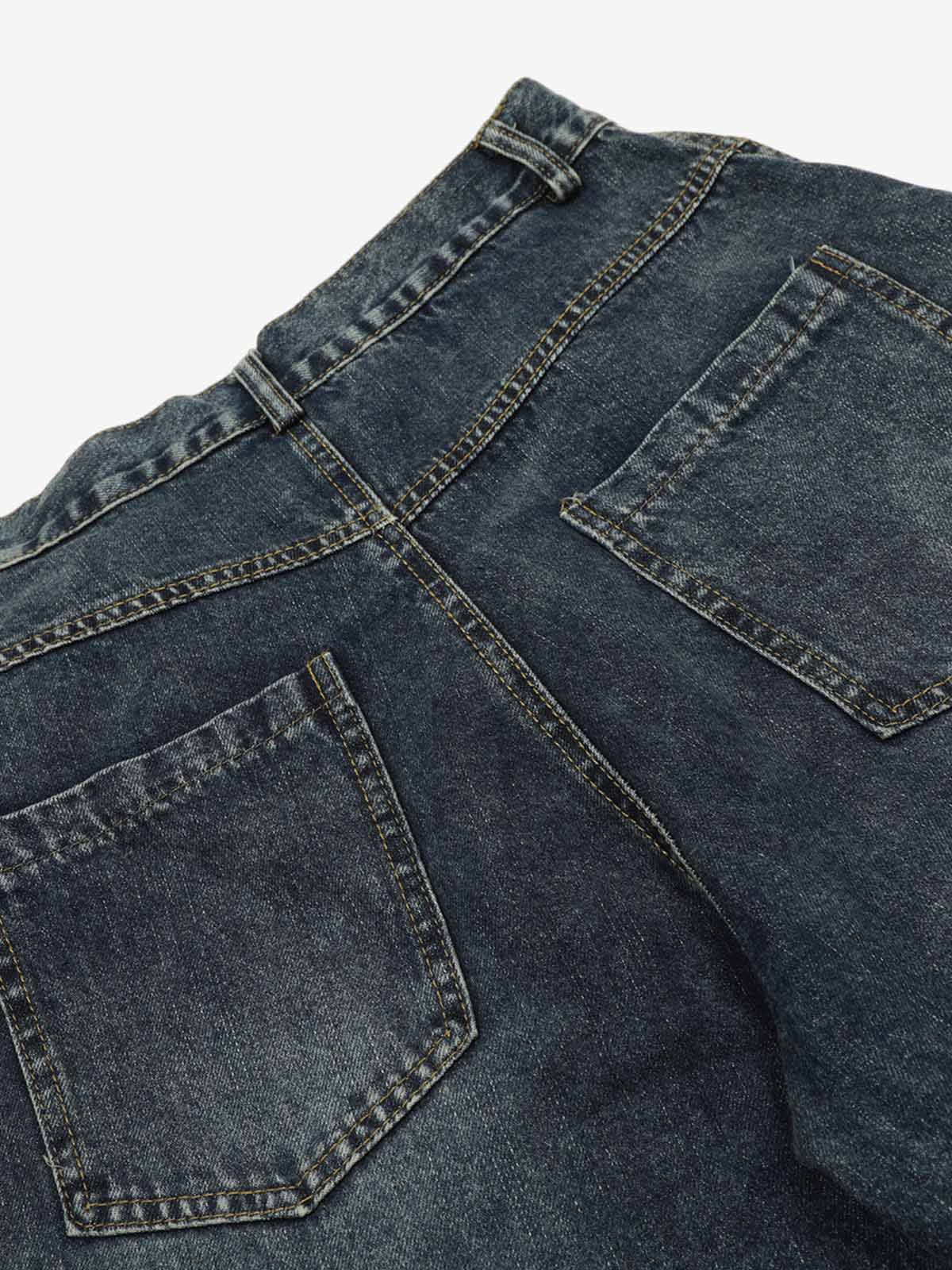 Vintage Washed Vibe Scimitar Wide-Leg Jeans 