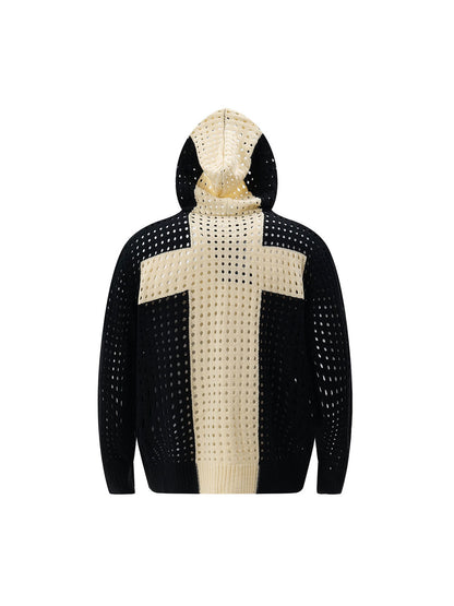 Thesupermade Cross Jacquard Full Zipper Hooded Jacket - 2254 
