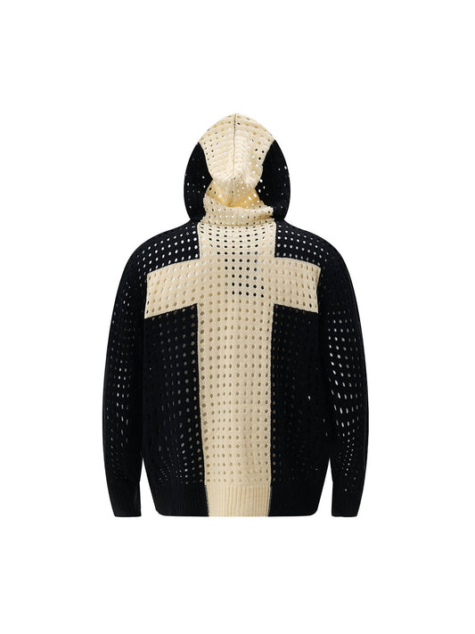 Thesupermade Cross Jacquard Full Zipper Hooded Jacket - 2254 
