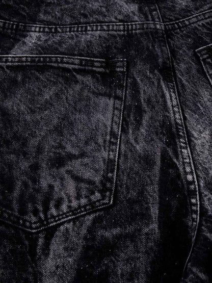 Washed Graphic Patch Baggy Jeans 