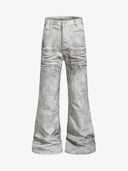 Heavy-duty Waxed Flared Jeans