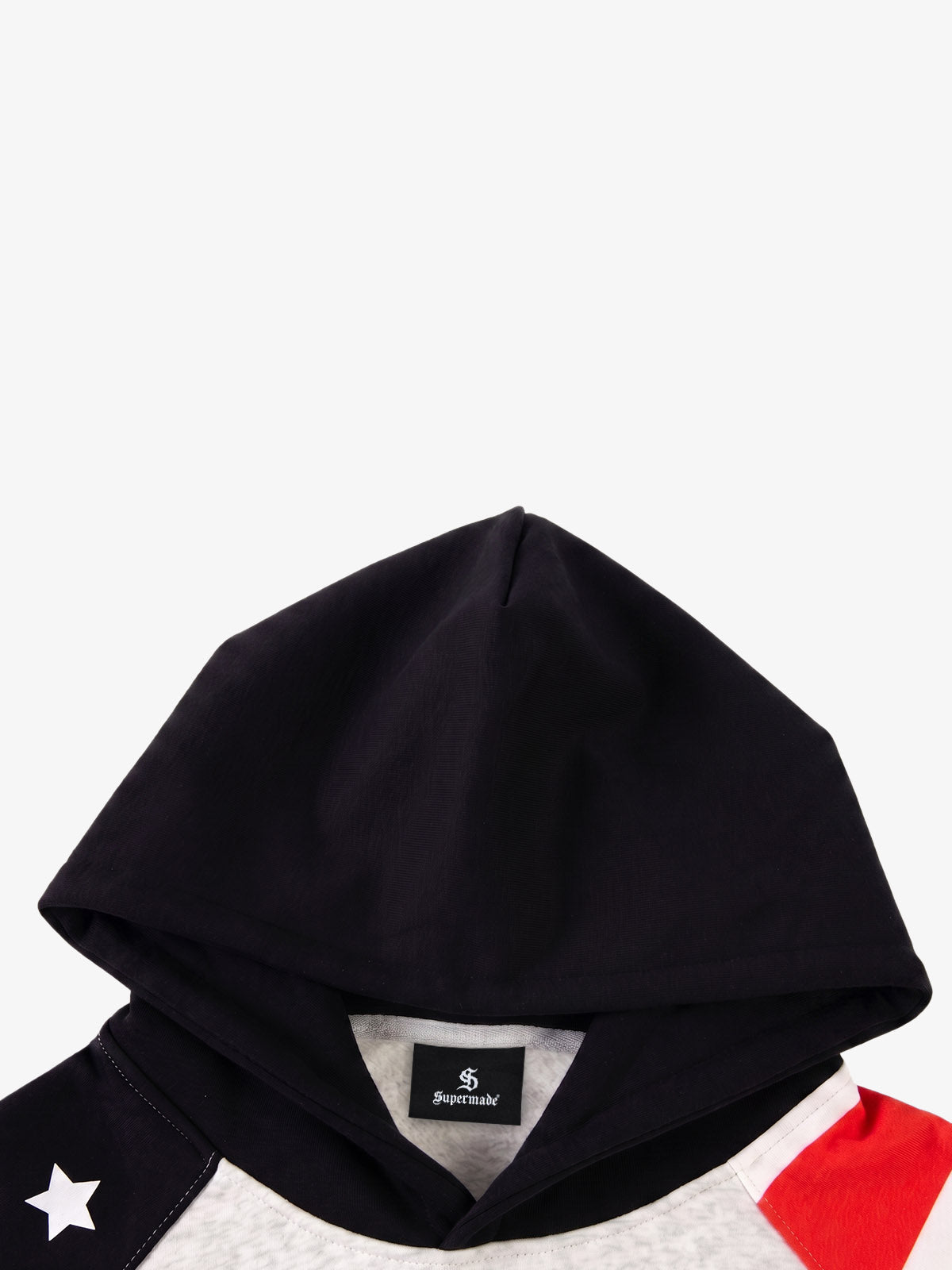 Distressed Flag Graphic Star-Stripe Color Block Hoodie