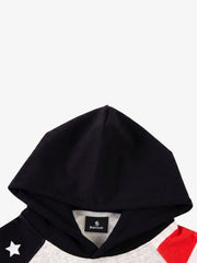Distressed Flag Graphic Star-Stripe Color Block Hoodie