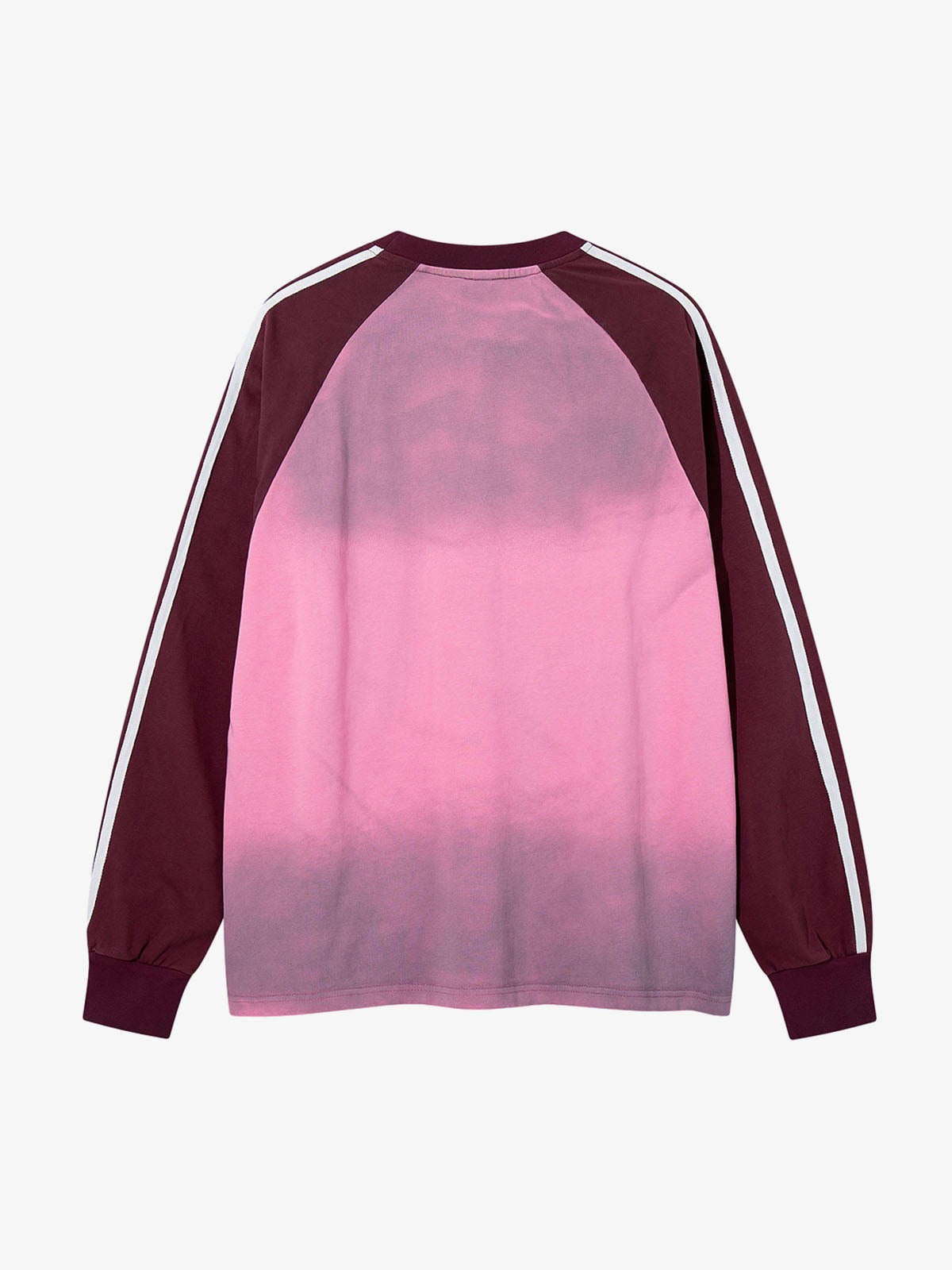 Portrait Graphic Contrast-Stripe Long Sleeve Tee