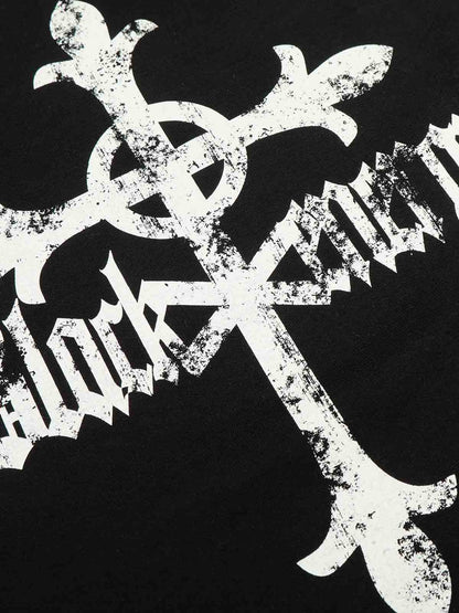 Cross Graphic Stripe Raglan Long Sleeve T-Shirt