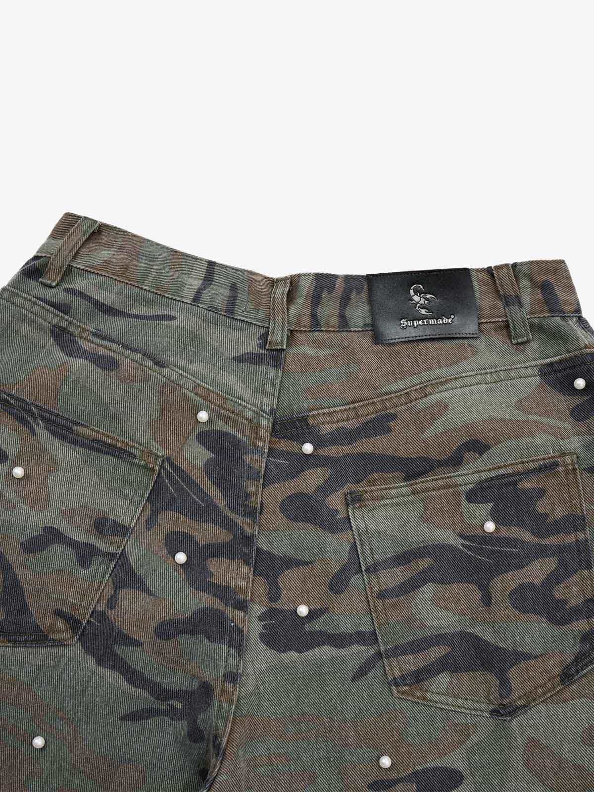 Camo Beaded Cargo Pants; Forest Camouflage / M, Forest Camouflage / L, Forest Camouflage / XL