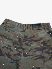 Camo Beaded Cargo Pants; Forest Camouflage / M, Forest Camouflage / L, Forest Camouflage / XL