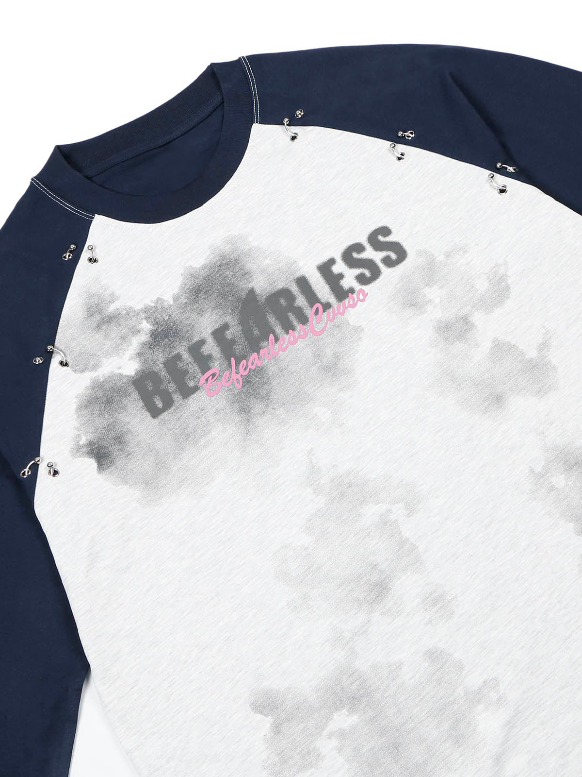 Thesupermade Splatter Eyelet Studded Long Sleeve T-shirt