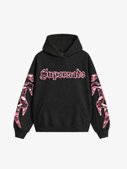 Waffle-Knit Camo Appliqué Embroidered Hoodie & Wide-Leg Sweatpants Set