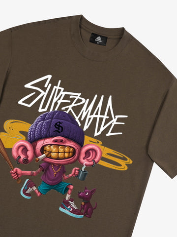 Thesupermade Cartoon Graffiti Trendy Weird Kid T-Shirt 