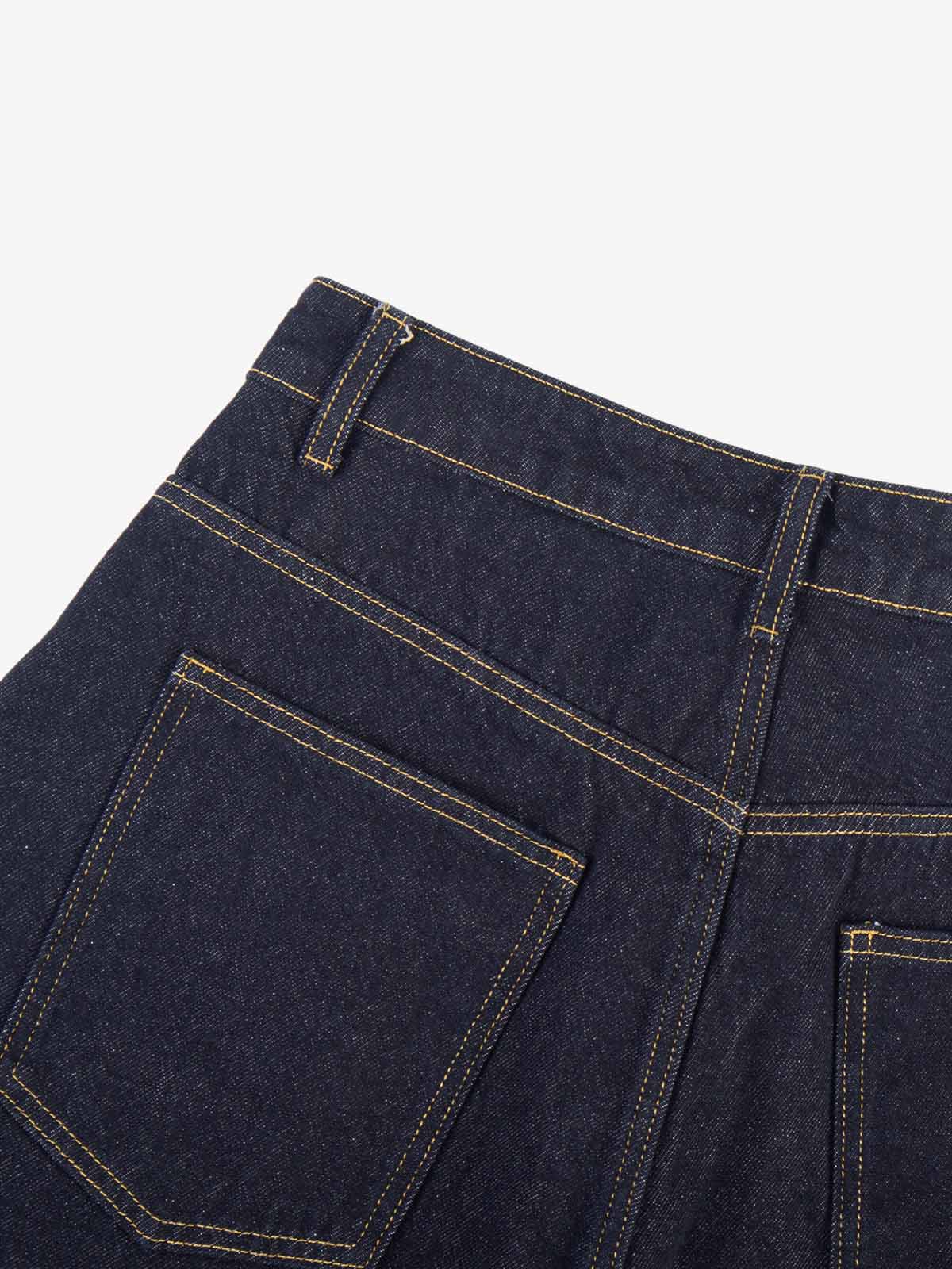 Totem Applique Raw Hem Barrel Baggy Jeans