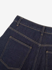 Totem Applique Raw Hem Barrel Baggy Jeans