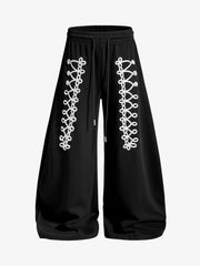 Napoleon Cord Embroidery Baggy Sweatpants