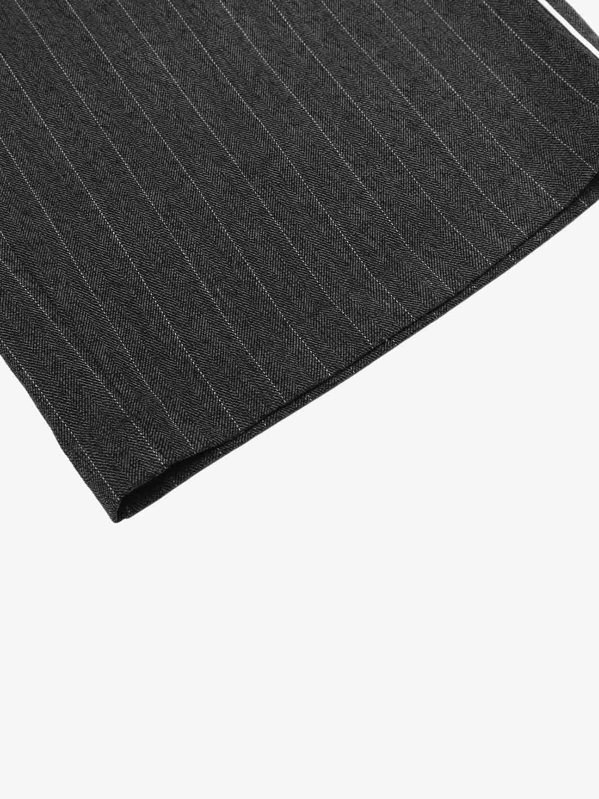 Pinstripe Elastic Waist Wide Leg Pants