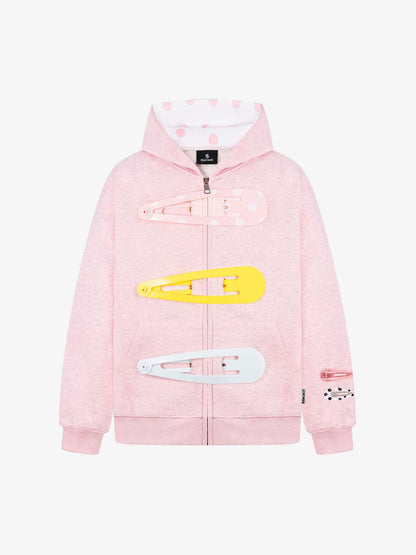 Cotton Blend Hoodie with Hair Clip Print Design for Men and Women 