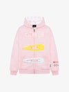 Detachable Hair Clip Decoration Zip Up Hoodie
