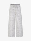 Pleated Plaid Drawstring Pants