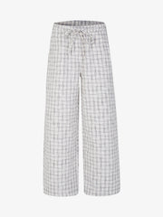 Pleated Plaid Drawstring Pants