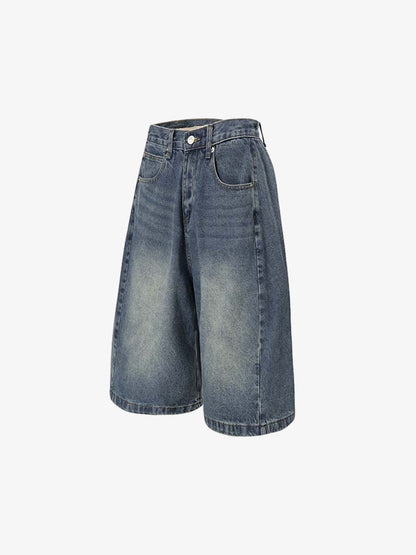 Denim Wide Leg Bermuda Shorts High Waist Relaxed Fit Summer Casual Women's Jeans Shorts 