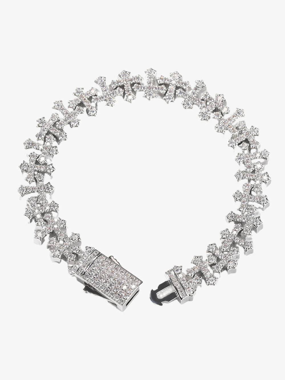 Cross Link Iced Bracelet 