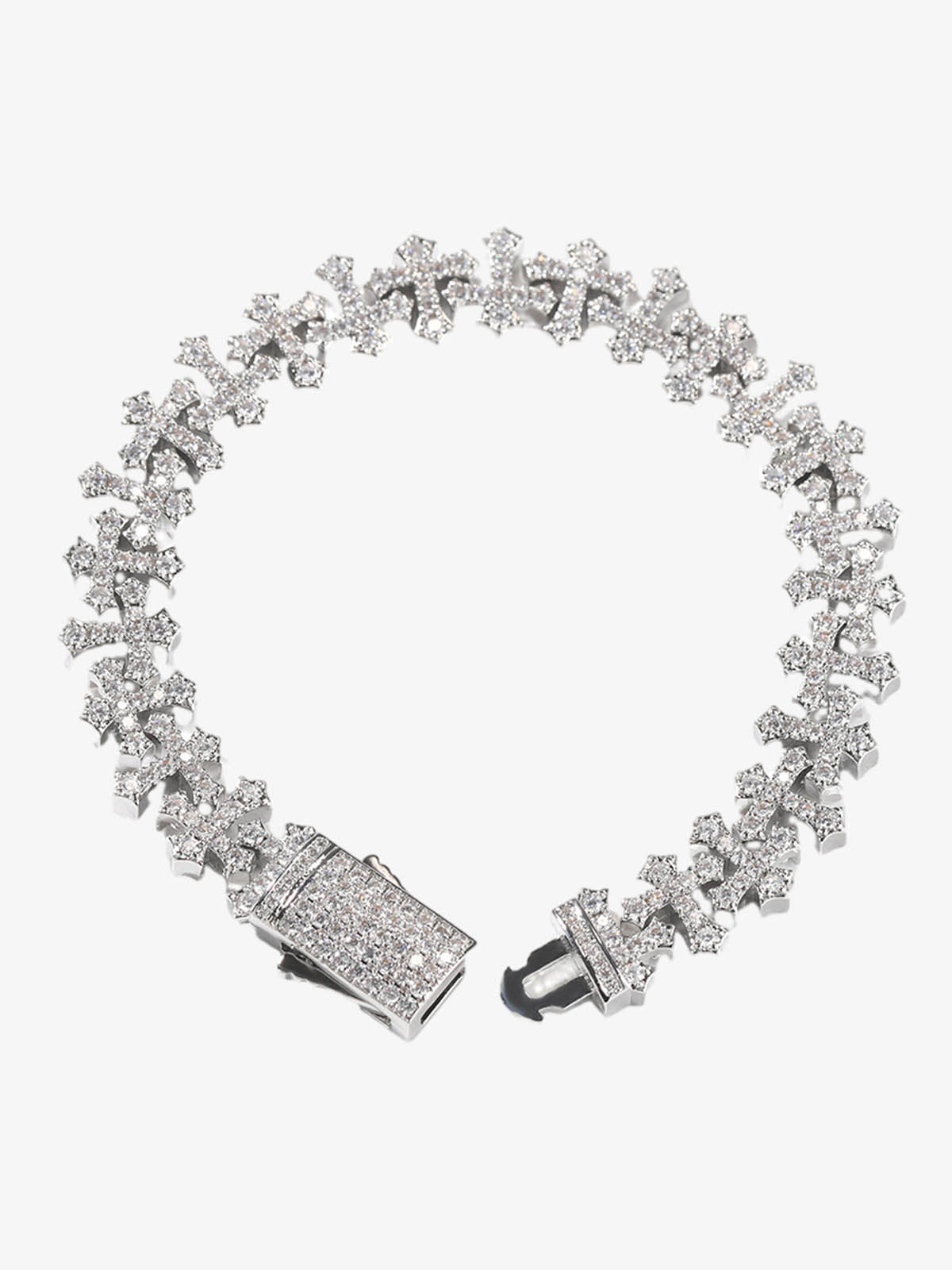 Cross Link Iced Bracelet 